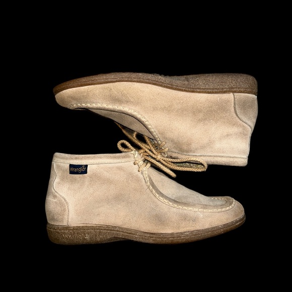 Vintage 1970’s Wrangler Tan Suede Women’s Ankle Boots Size 6 - Picture 2 of 8